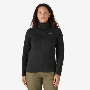 Patagonia Women's Black Quarter Zip Better Sweater 1/4-Zip Fleece lined Pullover